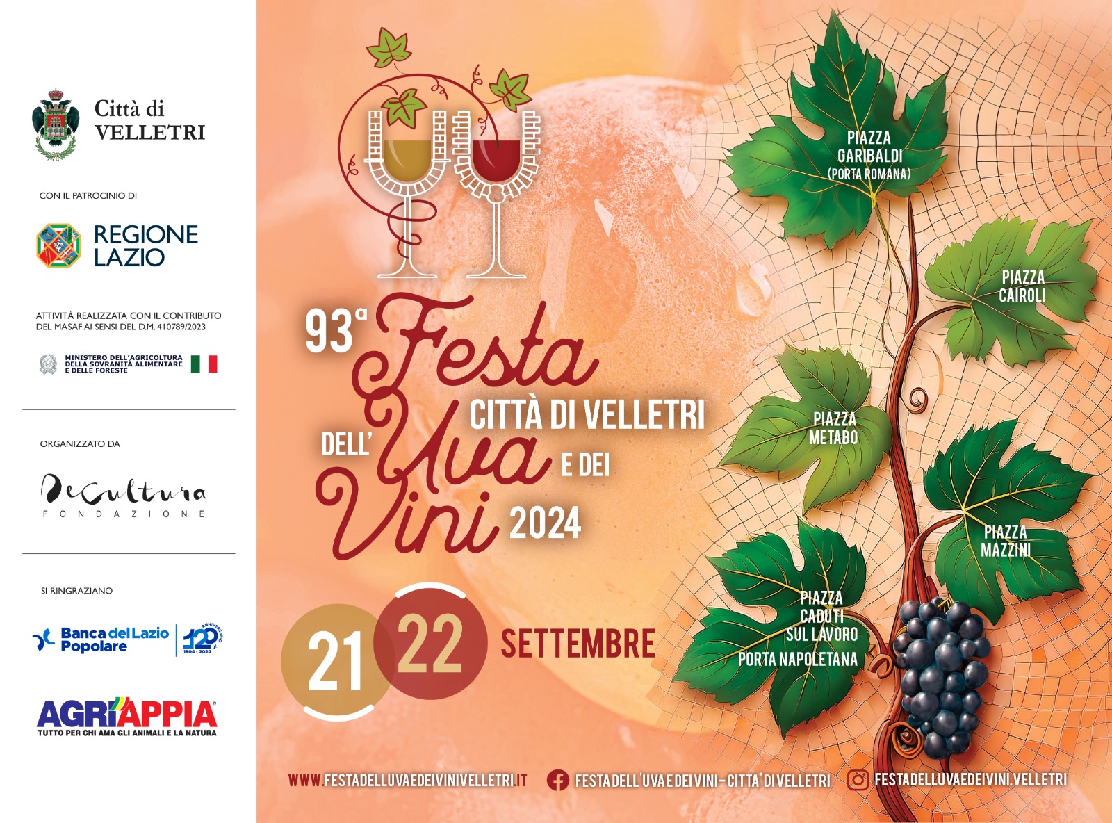 La tradizionale Festa dell’Uva e dei Vini torna a Velletri nel week end del 21-22 settembre 2024